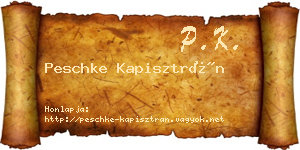 Peschke Kapisztrán névjegykártya